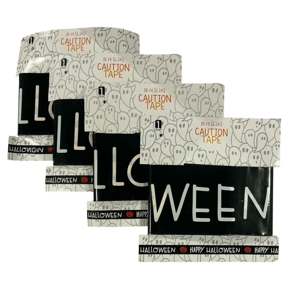4x Fright Tapes Halloween Decorations 20 Feet Each